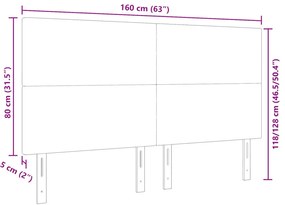 Fejtámla Egyszerű Kialakítás Sötétszürke 160 cm Kordbársony Szövet