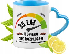 Születésnap 35 35-es 35-ös Kék Bögre Szív Alakú Füllel Ajándék