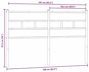 füstös tölgy színű szerelt fa és vas fejtámla 160 cm
