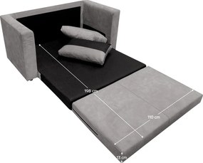 Kihúzható kanapé, szürke, BEJA