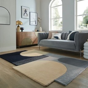 Fekete-szürke kézi szövésű gyapjú szőnyeg 200x290 cm Lozenge Monochrome – Flair Rugs