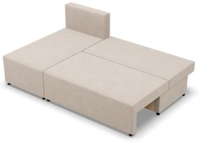 Nobu sarokkanapé, bársony, univerzális oldal, bézs