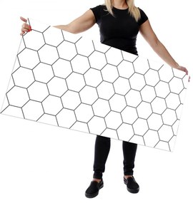 Wallplex konyhahátfal Fehér Hexagon (Méret: 60x240)