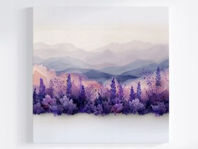 Vászonkép Canvas Tájkép Természet Hegyek Rét Növények Virágok 40x40