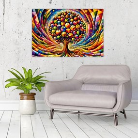 Kép – Színes fa almákkal (90x60 cm)