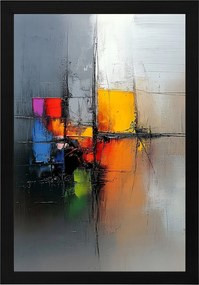 Poszter Keret Fa Absztrakt Színes Négyzetek Modern Art 3D 40x60