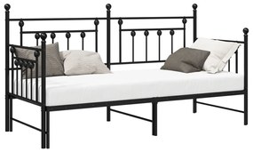 Kihúzható ágykeret fekete 80x200 cm acél