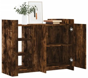füstös tölgy színű szerelt fa tálalószekrény 100 x 35 x 75 cm