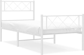 vidaXL fehér fém ágykeret fej- és lábtámlával 80x200 cm
