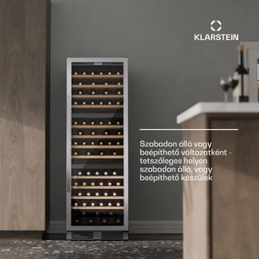 Klarstein Vinovilla Trio borhűtő, 143 palack, 3 zóna, 38 dB, 12 polc, kompresszor, 413 liter
