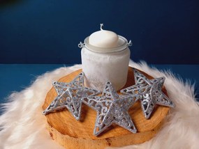 Karácsonyfadísz - csillag 3db 10,5cm SILVER