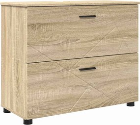 vidaXL Fürdőszoba Székény Sonoma tölgy 76,5 x 35 x 64 cm Faanyag & Fém