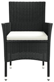2 db fekete polyrattan kerti szék párnákkal (csak Egyesült Királyság/Írország/FI/NO)