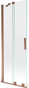 Mexen Velar, 2 szárnyas eltolható kádparaván 75 x 150 cm, 8mm átlátszó üveg, rózsaszín arany, 896-075-000-01-60