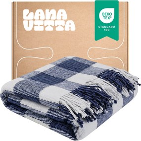 Veronika félgyapjú takaró ágytakaró Pléd Kék 140x200 cm
