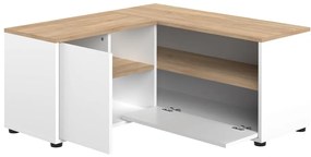 Fehér-natúr színű TV-állvány tölgyfa dekorral 90x45 cm Angle – TemaHome