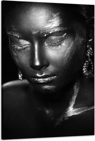 Vászonkép Nő Elmélkedő Művészet Fekete 60x90 cm Ideális ajándék