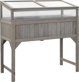 vidaXL tömör fenyőfa magaságyás melegházzal 110 x 54 x 120 cm