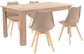 Lola 4+1 étkező garnitúra bézs-sonoma tölgy