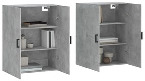 2 db betonszürke faliszekrény 69, x 34 x 90 cm