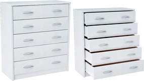 Komód Szekrény fehér fiókokkal K018 polc Fehér