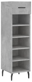 betonszürke szerelt fa cipősszekrény 30 x 35 x 105 cm