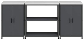 Konyhai Tároló Készlet 3 pcs Antracitszürke 210 x 50 x 92 cm