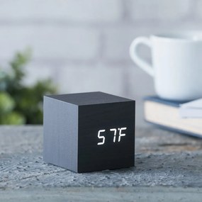 Ébresztőóra "Cube Click", fekete / fehér - Gingko