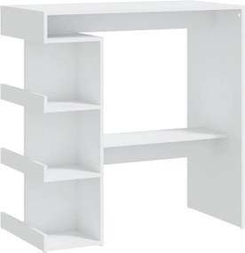 vidaXL fehér szerelt fa bárasztal tárolópolccal 100 x 50 x 101,5 cm