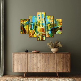 Kép - Építészet, kubista absztrakció (150x105 cm)