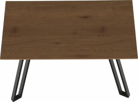 Étkezőasztal, tölgy/fekete, 140x83 cm, PEDAL
