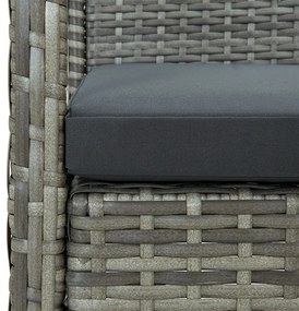 szürke polyrattan kerti szék párnával