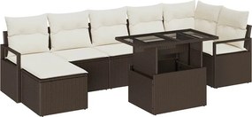 vidaXL Kerti Kanapé Szett párnával 8 pcs Barna és krémszínű