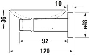 Duravit 99174600 - Fali szappantartó D-CODE bal oldali matt fekete