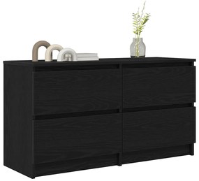 fekete szerelt fa TV-szekrény 100x35x54 cm