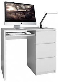 LIMA számítógép asztal (matt fehér, jobb oldali kivitel)