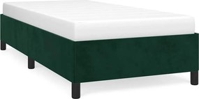 vidaXL sötétzöld bársony ágykeret matrac nélkül 90x200 cm