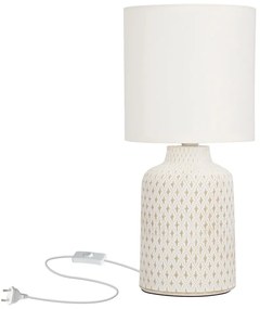 Krémszínű asztali lámpa textil búrával (magasság 32 cm) Iner – Candellux Lighting