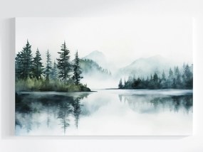 Vászonkép Canvas Tájkép Hegyek Erdő Fák Víz Tó Tükröződés 60x40