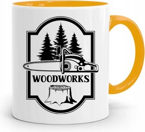 Favágó Bögre Sárga Születésnapi Ajándék fényképes nyomtatással