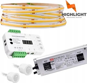 20m Lépcső szett Lépcsőzetes Led szalag Cob 8W 24V MoNo+mozgásérzékelők