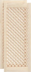 vidaXL 2 db tömör fenyőfa rácsos szekrényajtó 39,5x99 cm