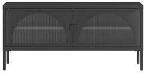 fekete üveg és acél TV-szekrény 105 x 35 x 50 cm
