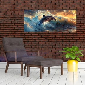 Kép - Delfin, illusztrációk (120x50 cm)