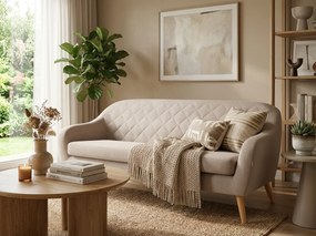 Bézs 3 személyes kanapé CORANTI VELVET