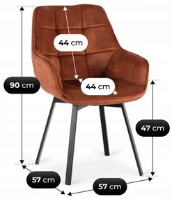 Rozsdabarna Bársony Forgószék LUNA