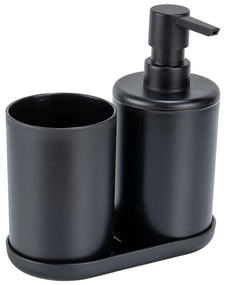 Fekete műanyag fürdőszobai kiegészítő szett Fano – Allstar