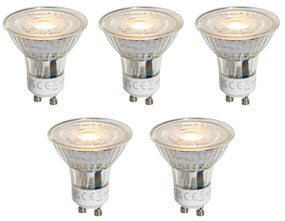 5 darabos GU10 50 mm-es LED izzókészlet átlátszó 1W 80 lm 2200K