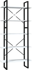 vidaXL 5 szintes fehér szerelt fa könyvszekrény 80 x 30 x 175 cm