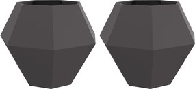 vidaXL Növénytartó 2 pcs Fekete 100 x 100 x 80 cm Acél